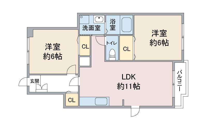 サンフォレスタI(2LDK/1階)の間取り写真