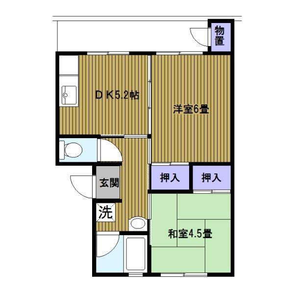 戸塚深谷(2DK/5階)の間取り写真