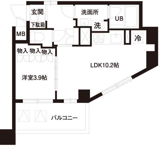 レジディア白金高輪(1LDK/4階)の間取り写真