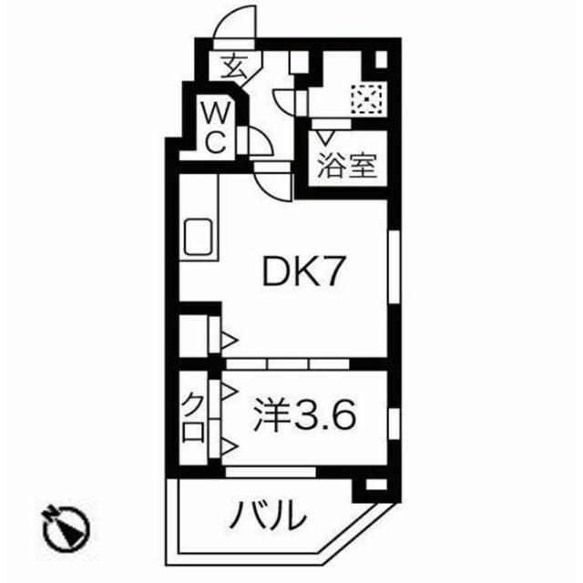 GRANDE 小岩(1LDK/4階)の間取り写真