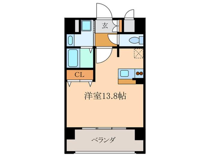 CANAL BRIDGE(ワンルーム/8階)の間取り写真