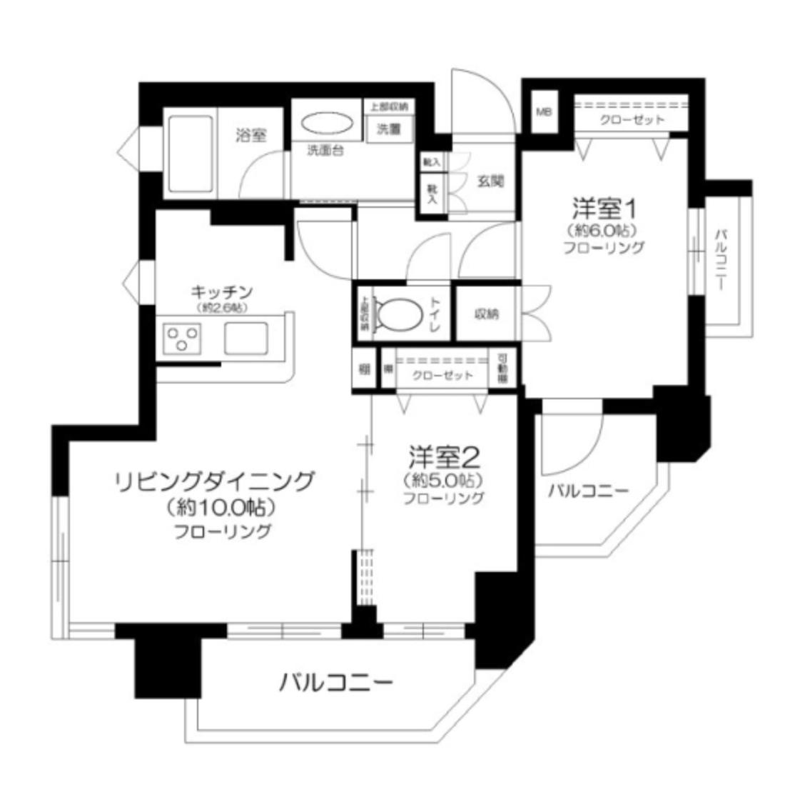 日神パレステージ八広(2LDK/8階)の間取り写真