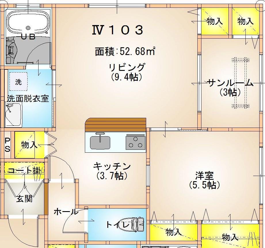 ウインドソングIV(1LDK/1階)の間取り写真