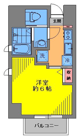 朝日マンション(1K/7階)の間取り写真