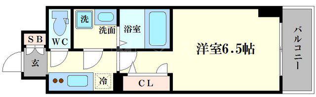 エスリード本町レジデンス(1K/5階)の間取り写真