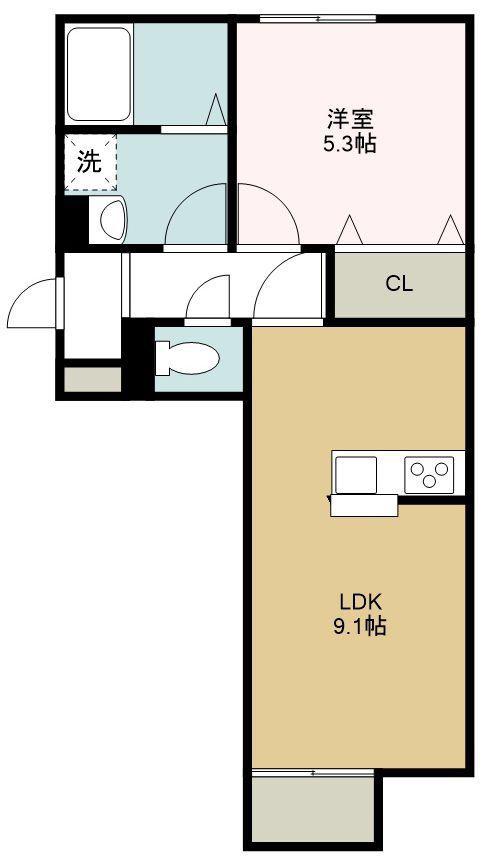 D-ROOM守恒(1LDK/1階)の間取り写真