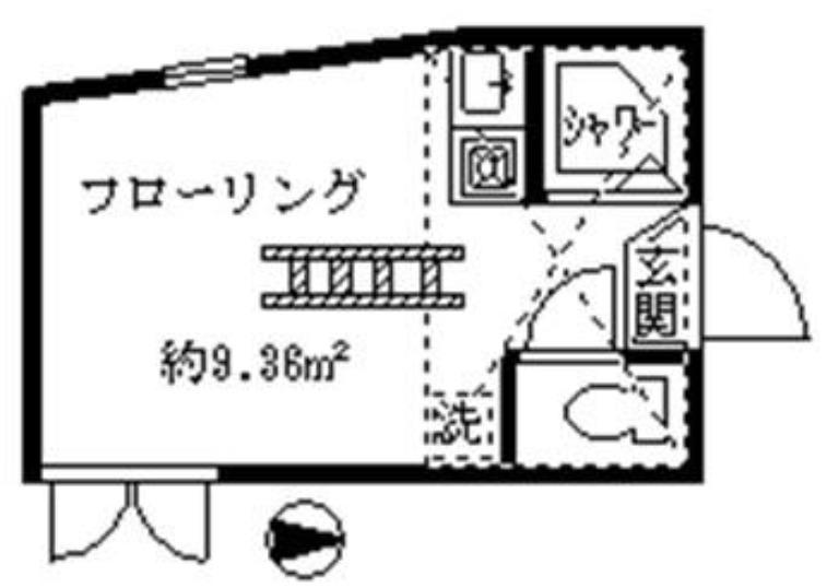 フェリスマシェリ(ワンルーム/2階)の間取り写真
