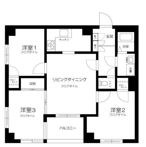 成加パラシオン(3LDK/4階)の間取り写真