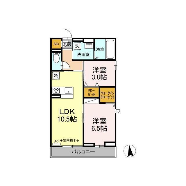 グレイス長後(2LDK/2階)の間取り写真