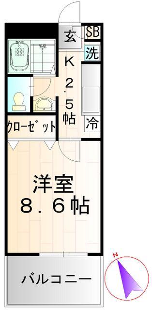 アヴリオ戸塚(1K/3階)の間取り写真