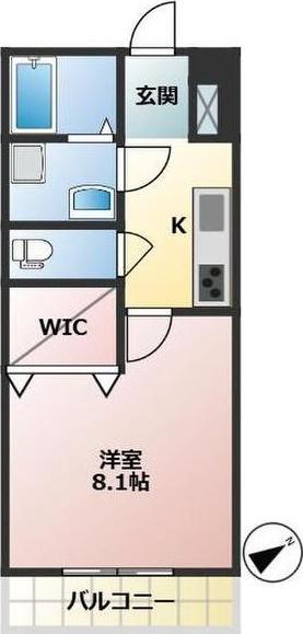 TR土井(1K/3階)の間取り写真