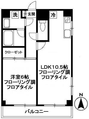 新生ハイツ(1LDK/2階)の間取り写真