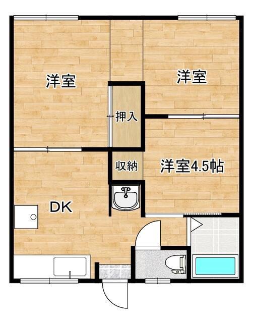 エスポワール本明(3DK/2階)の間取り写真