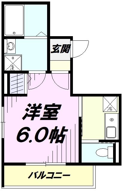 MELDIA西立川(1K/2階)の間取り写真