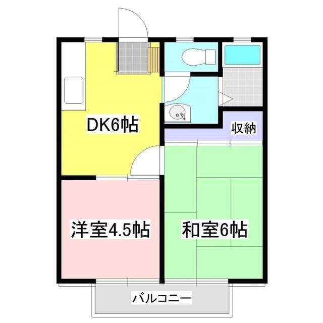 フェアリーズヴィラ(2DK/2階)の間取り写真