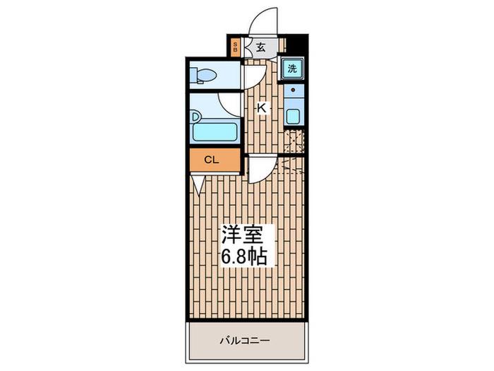 マンション・アミューズメント・ヤード(1K/2階)の間取り写真