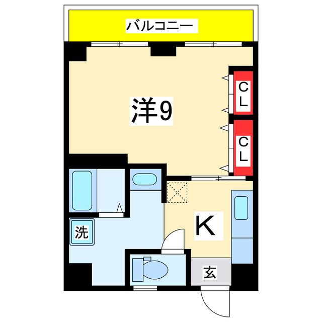 メゾンカフカス(1K/2階)の間取り写真