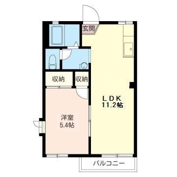 コートビレッジB(1LDK/2階)の間取り写真