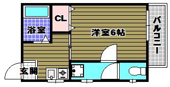 サンハイツA(1K/1階)の間取り写真