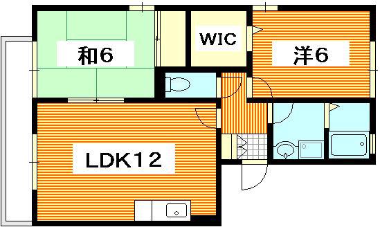 ドルフ南観音(2LDK/3階)の間取り写真