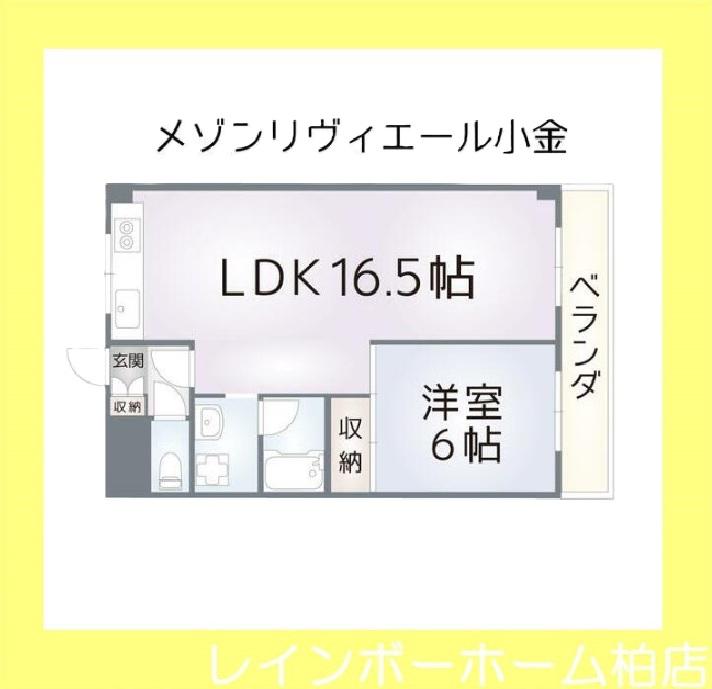 メゾンリヴィエール小金(1LDK/5階)の間取り写真