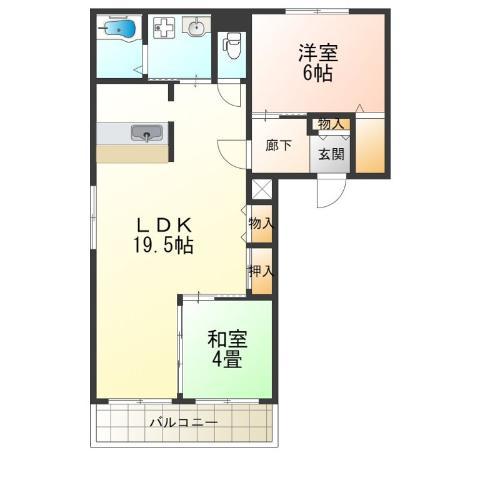 メリー花園(2LDK/2階)の間取り写真