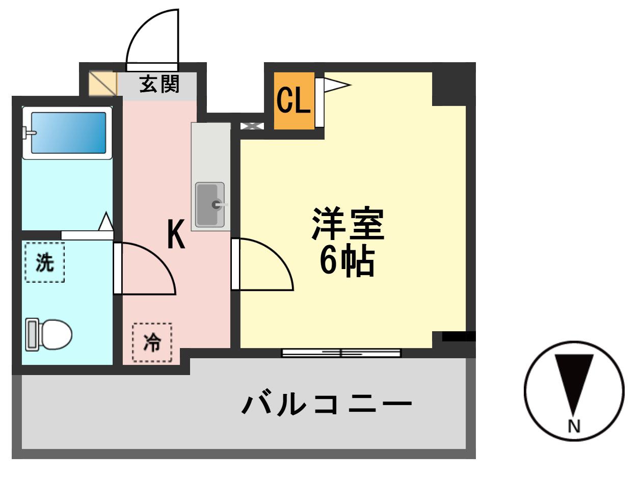 アルファコート青砥2(1K/6階)の間取り写真