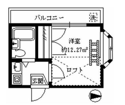 ライフピアパラダイス(1K/2階)の間取り写真