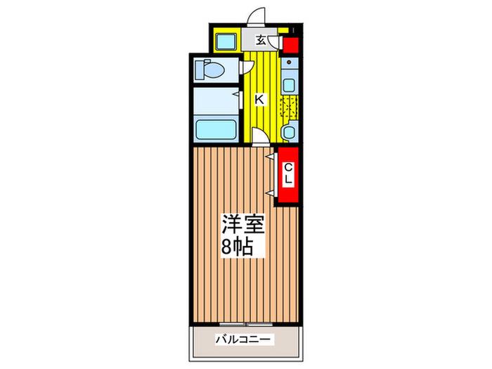 クレール下落合(1K/2階)の間取り写真