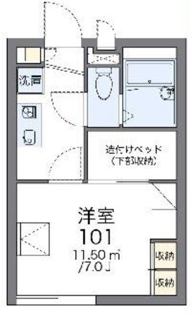 レオパレスARIE(1K/2階)の間取り写真