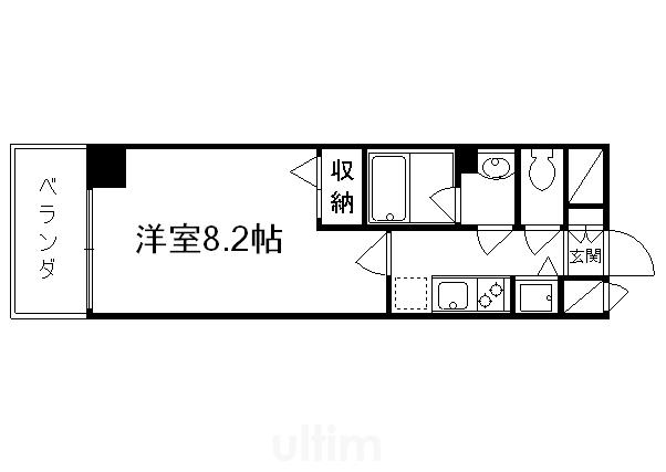 アスヴェル京都二条駅前II(1K/5階)の間取り写真