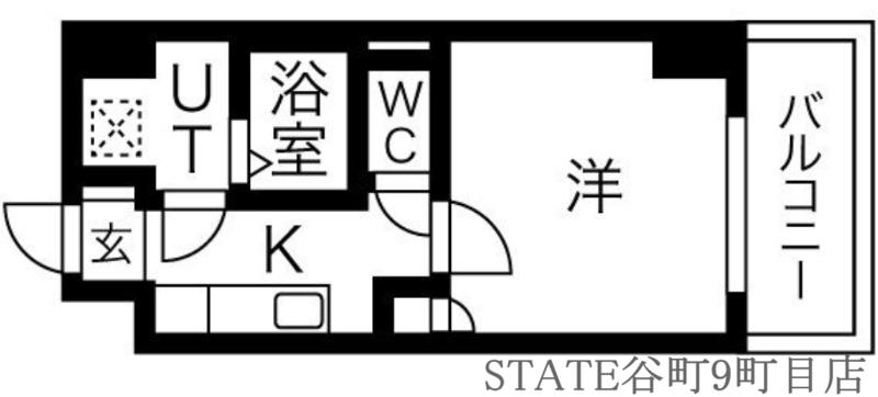 UーRO鶴橋駅前(1K/6階)の間取り写真