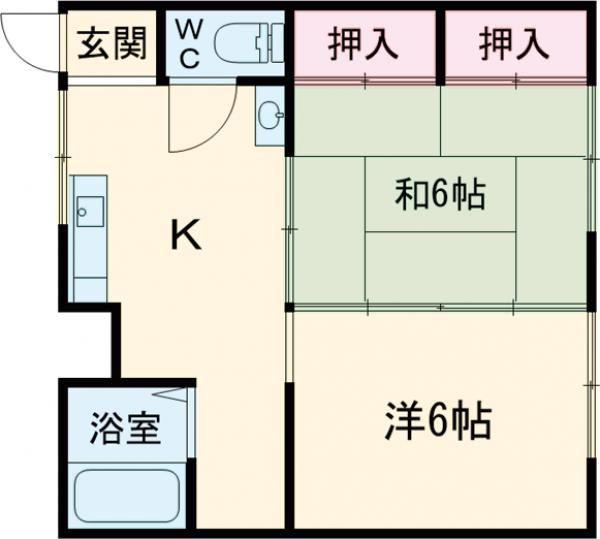 フレンドK(2K/1階)の間取り写真