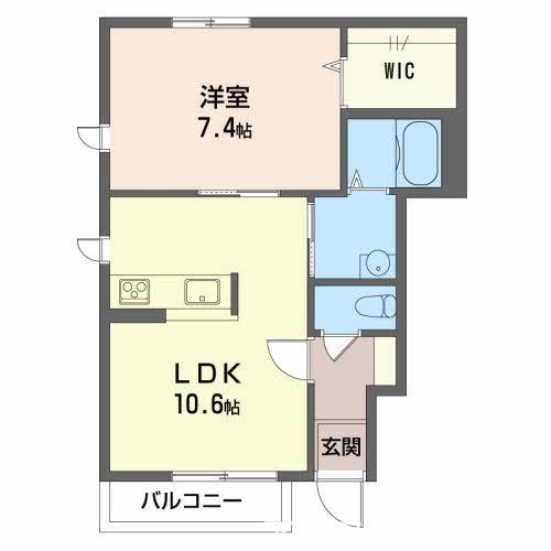 ハッピー8(1LDK/1階)の間取り写真