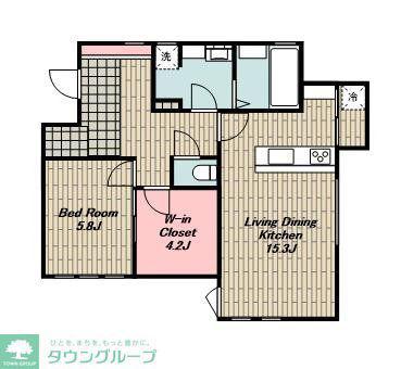 TWEED自由が丘(1LDK/2階)の間取り写真