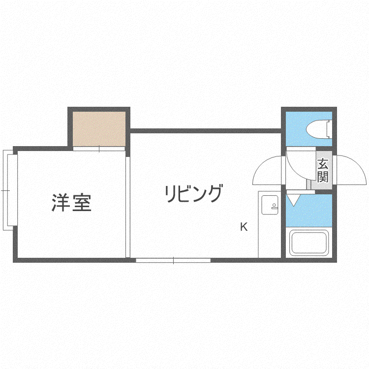 ステージ円山公園II(1DK/3階)の間取り写真