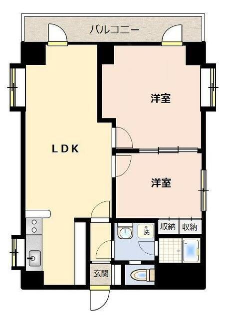 CASA青葉台(2LDK/8階)の間取り写真
