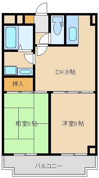 サンフォレスト梶ヶ谷(2DK/4階)の間取り写真