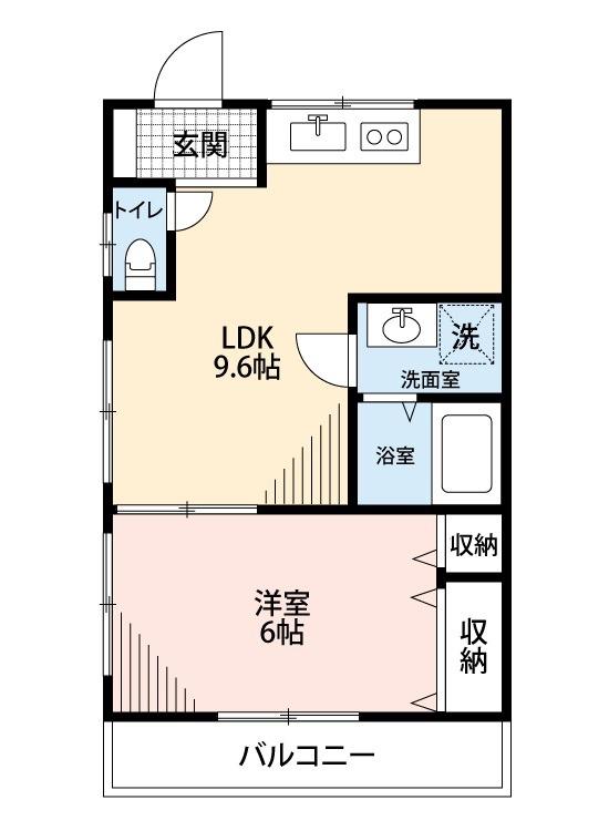 エルミオーレ(1LDK/1階)の間取り写真