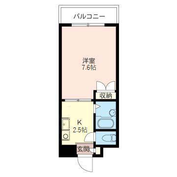 ソレイユ三和(1K/2階)の間取り写真