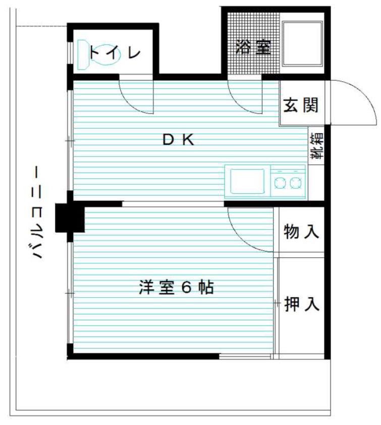 豊玉ビル(1DK/4階)の間取り写真