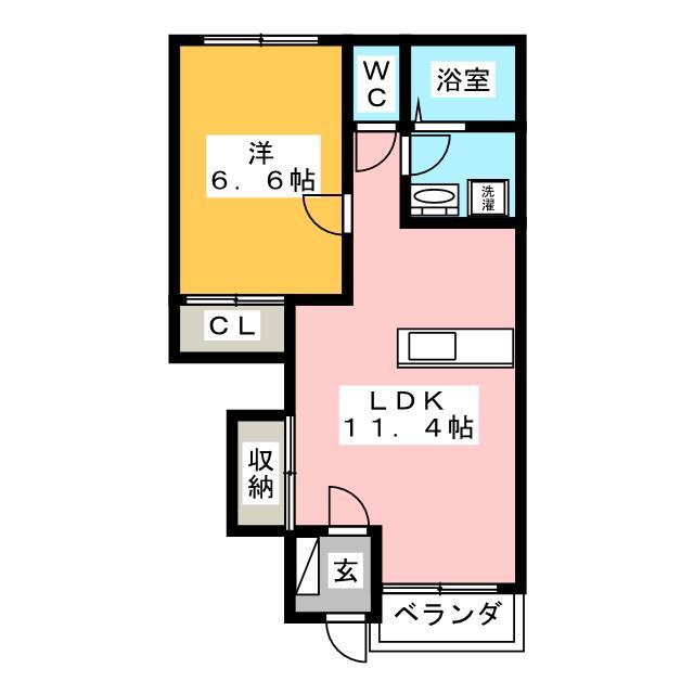 LUMINOUS GARDEN(1LDK/1階)の間取り写真