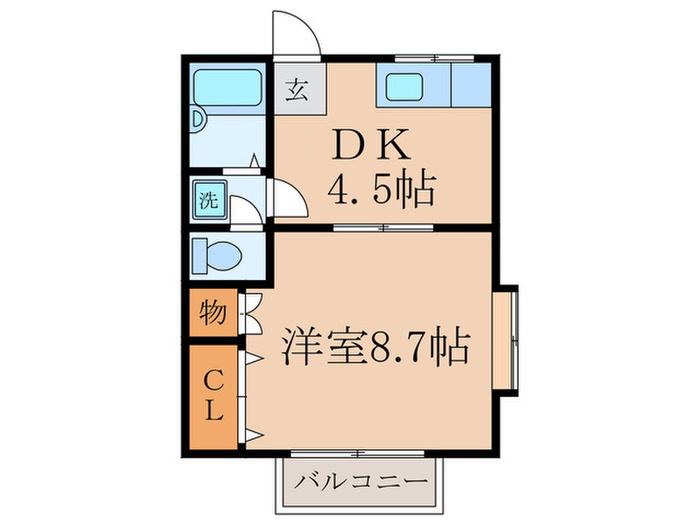 トキワハイツ(1DK/2階)の間取り写真