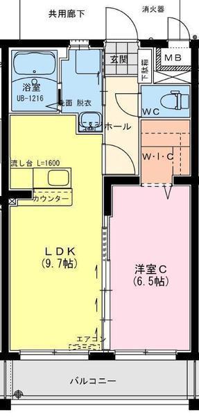 ユーミーなでしこⅡ(1LDK/4階)の間取り写真