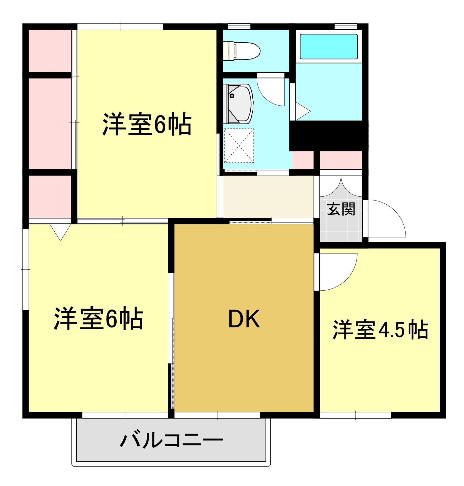メルベーユ(3DK/2階)の間取り写真