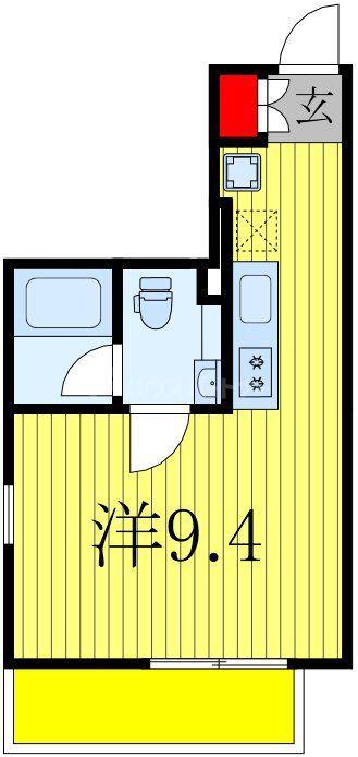 THE TRIAS KASHIWA(ワンルーム/2階)の間取り写真