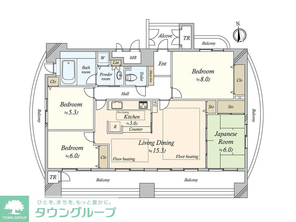モアグレース山手通(4LDK/7階)の間取り写真