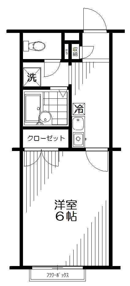 プレジールMK(1K/2階)の間取り写真