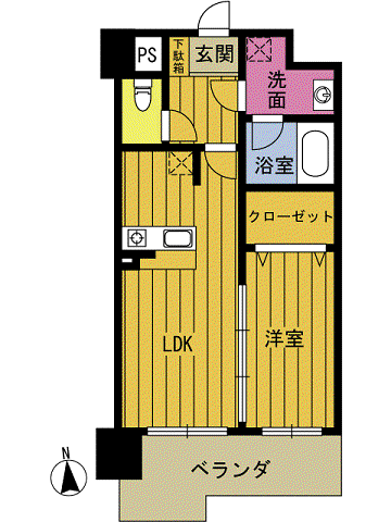 アージョスパジオ津留(1LDK/3階)の間取り写真