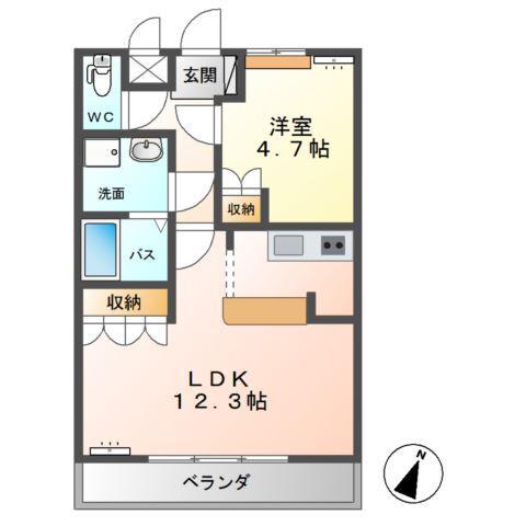 CHARMANT COAT(1LDK/2階)の間取り写真